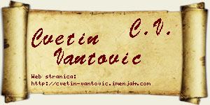Cvetin Vantović vizit kartica